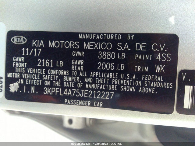2018 Kia Forte, VIN: 3KPFL4A75JE212227