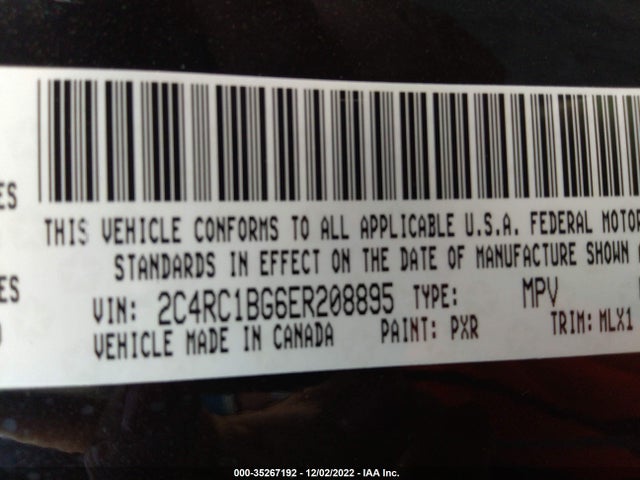 2C4RC1BG6ER208895 Chrysler Town & Country Touring