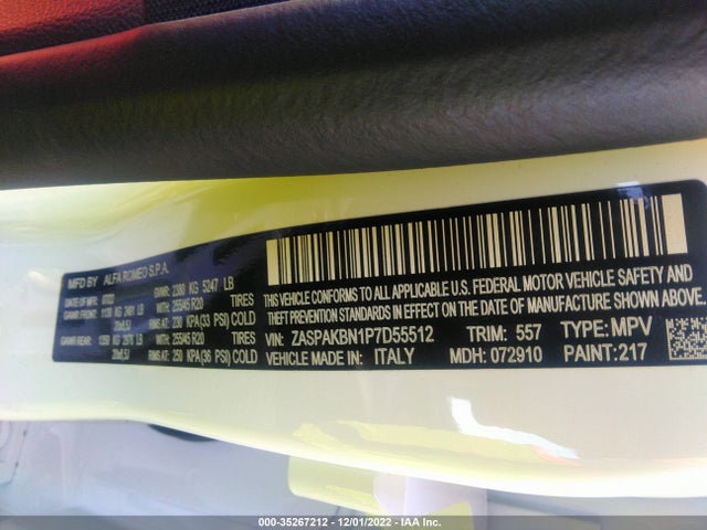 ZASPAKBN1P7D55512 Alfa Romeo Stelvio Veloce