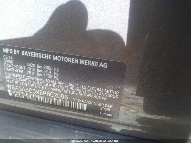 BMW 3 Series 328i 2014 WBA3A5C59EP602096 Image 9