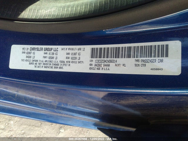 Dodge Avenger Sxt 2012 1C3CDZCB4CN266314 Image 10