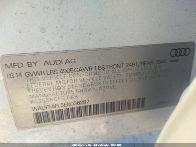 WAUFFAFL5EN036287 Audi A4 Premium Plus