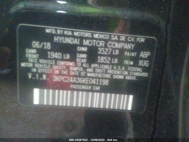 2019 Hyundai Accent, VIN: 3KPC24A36KE041198