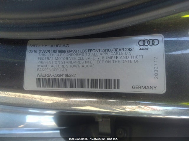 2016 Audi S6, VIN: WAUF2AFC6GN195382