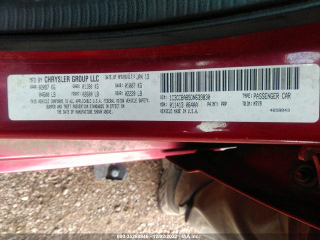1C3CCBAB5DN639830 Chrysler 200 LX