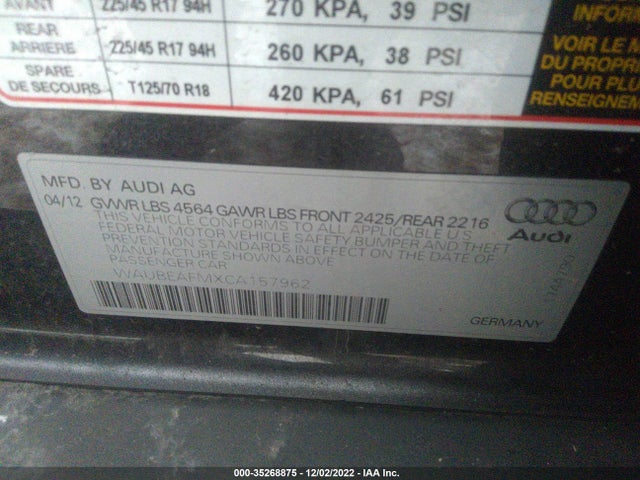 WAUBEAFMXCA157962 Audi A3 2.0t Premium