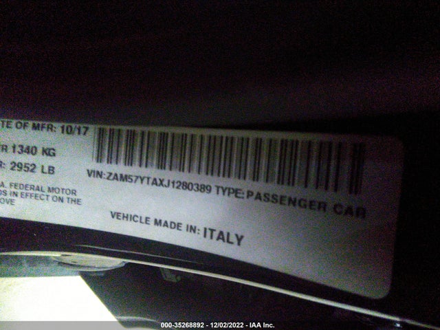 ZAM57YTAXJ1280389 Maserati Ghibli