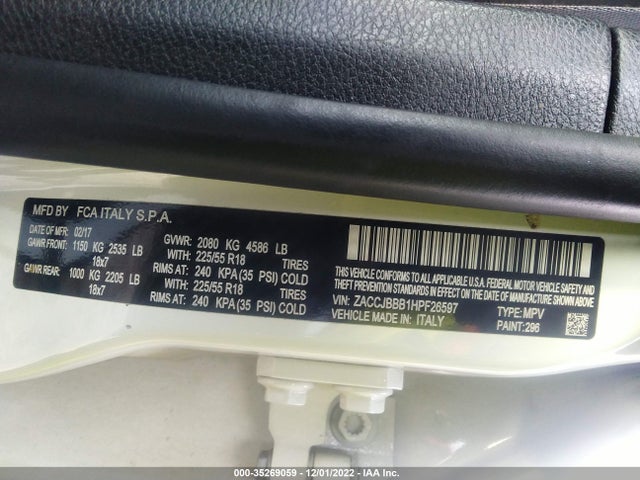 Jeep Renegade Altitude 2017 ZACCJBBB1HPF26597 Image 10