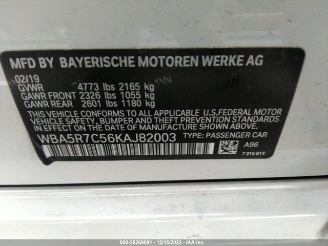 BMW 3 Series 330i Xdrive 2019 аукцион фото