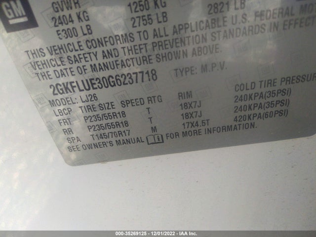 GMC Terrain Slt 2016 2GKFLUE30G6237718 Image 10