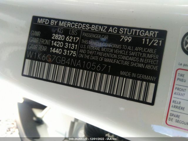 W1K6G7GB4NA105671 Mercedes-Benz S-class S 580