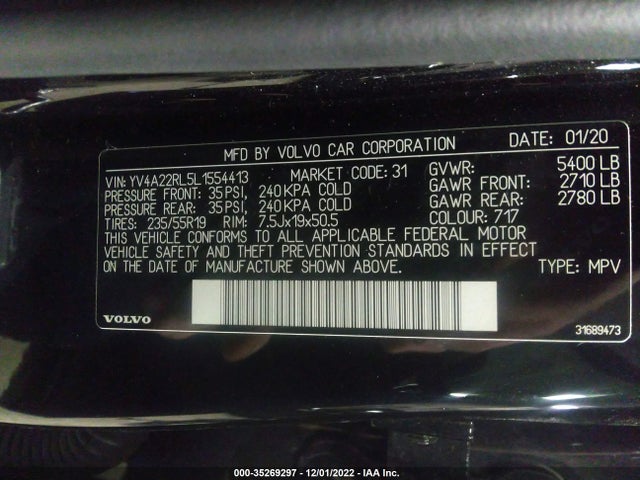 Volvo Xc60 Inscription 2020 YV4A22RL5L1554413 Image 9
