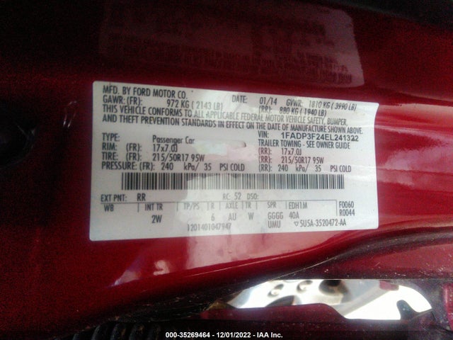 Ford FOCUS SE 2014 1FADP3F24EL241322 Image 10