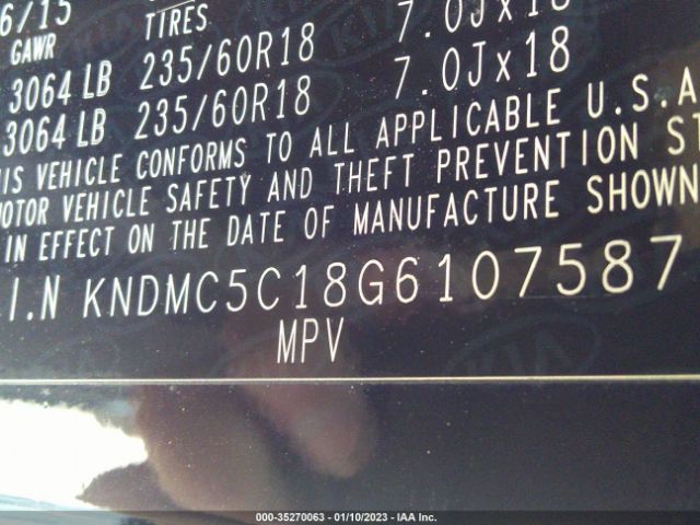 KNDMC5C18G6107587 KIA Sedona Sx