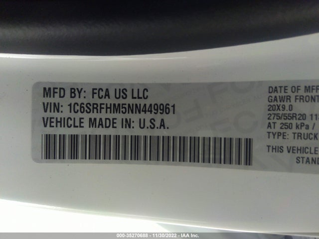 RAM 1500 Limited 2022 1C6SRFHM5NN449961 Image 10
