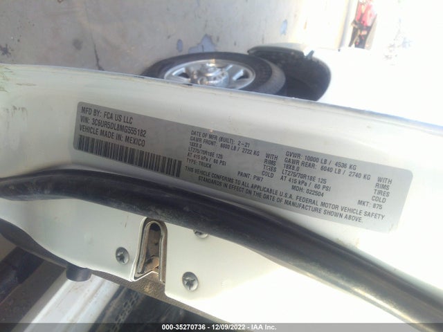 2021 Ram 2500, VIN: 3C6UR5DL8MG555182