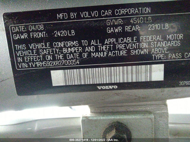 Volvo S60 2.5T 2008 YV1RH592X82700054 Image 10