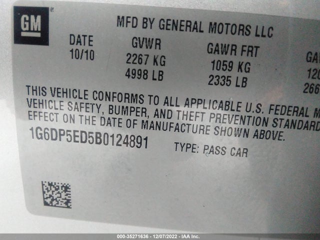 2011 CADILLAC CTS 1G6DP5ED5B0124891 Photo 8