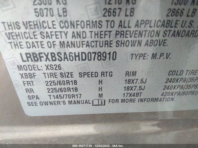 2017 Buick Envision, VIN: LRBFXBSA6HD078910