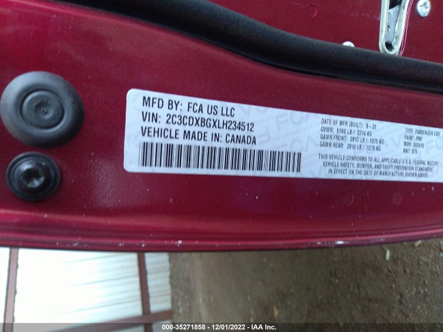 Dodge Charger Sxt 2020 2C3CDXBGXLH234512 Image 9