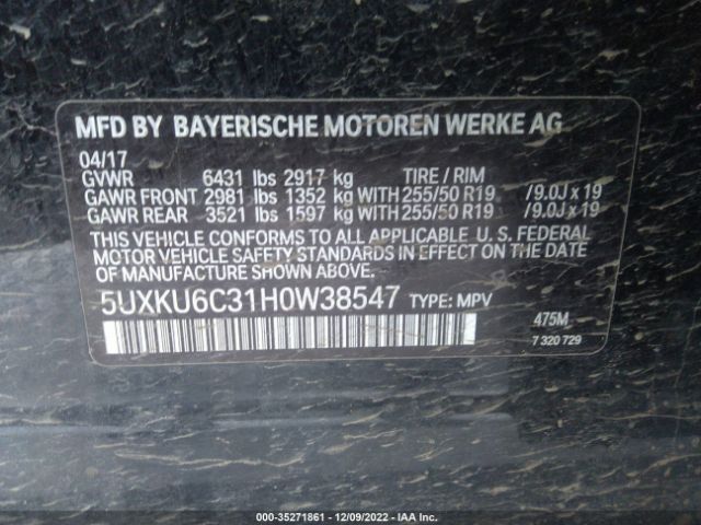 5UXKU6C31H0W38547 BMW X6 Xdrive50i