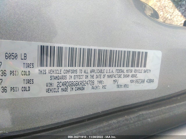 Dodge Grand Caravan Se 2019 2C4RDGBG6KR524728 Image 9