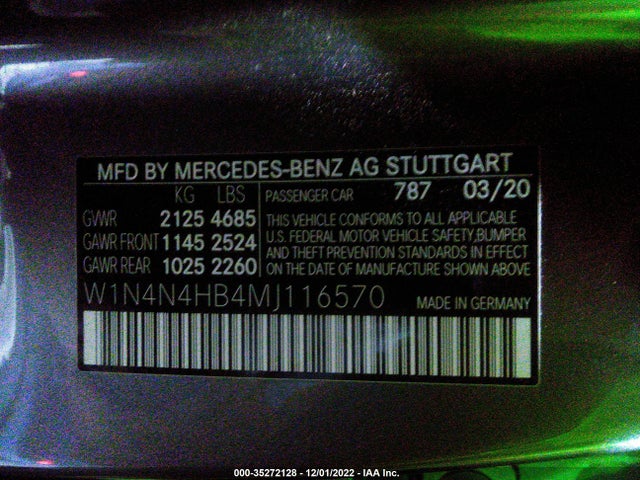 2021 Mercedes-Benz GLA-Class, VIN: W1N4N4HB4MJ116570