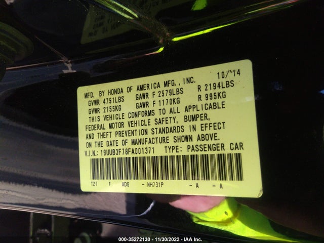 Acura Tlx V6 Advance 2015 19UUB3F78FA001371 Image 9