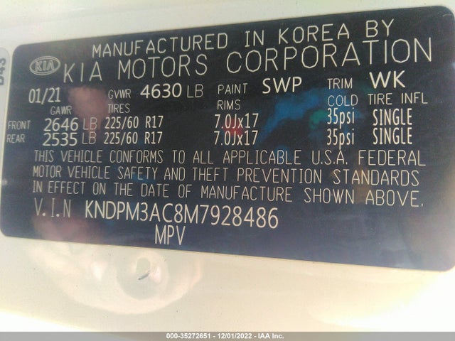 2021 Kia Sportage, VIN: KNDPM3AC8M7928486