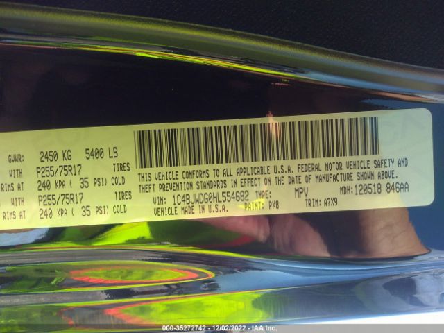 1C4BJWDG0HL554682 Jeep Wrangler Unlimited Sport