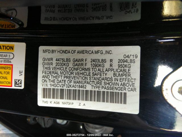 1HGCV2F32KA018462 Honda Accord Sport 2.0t