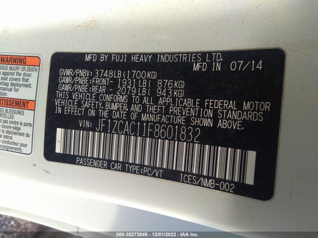 2015 Subaru BRZ, VIN: JF1ZCAC11F8601832