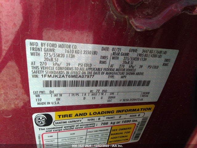 2021 Ford Expedition, VIN: 1FMJK2AT6MEA07977