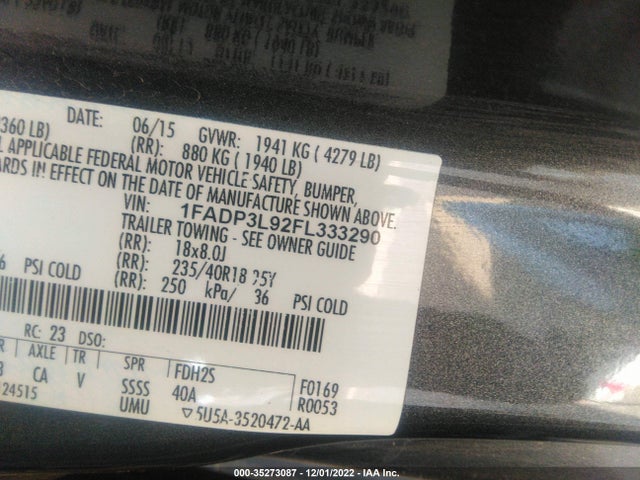 2015 Ford Focus, VIN: 1FADP3L92FL333290