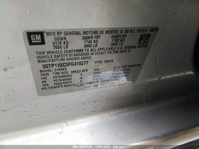GMC Sierra 1500 Slt 2015 3GTP1VEC5FG418277 Image 9