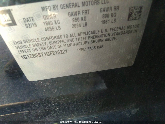 Chevrolet MALIBU LS 2016 1G1ZB5ST1GF216221 Image 10