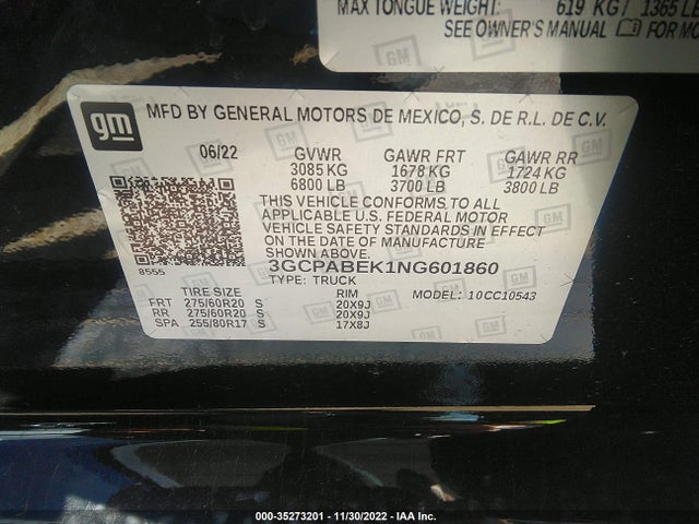 Chevrolet Silverado 1500 Custom 2022 3GCPABEK1NG601860 Image 9