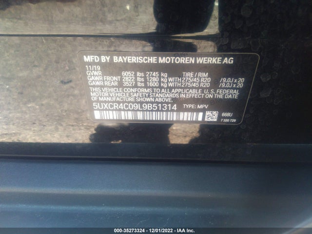 BMW X5 Sdrive40i 2020 5UXCR4C09L9B51314 Image 9