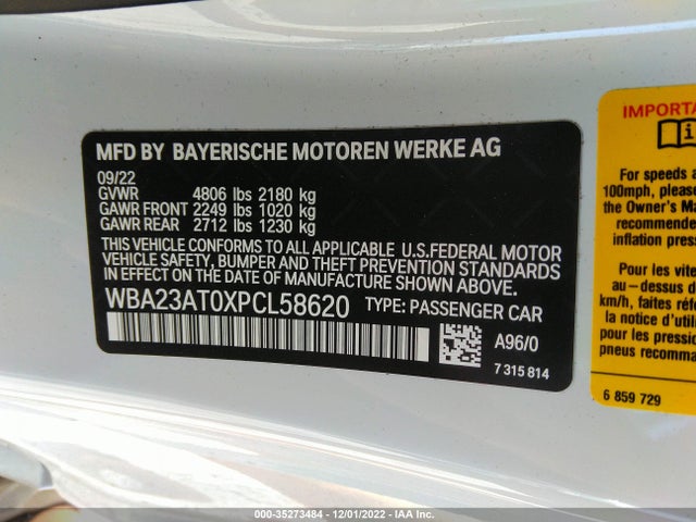 2023 BMW 4 Series, VIN: WBA23AT0XPCL58620