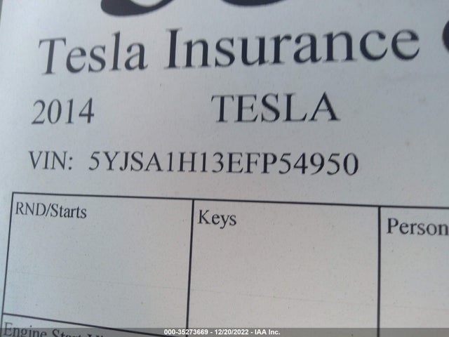 Tesla Model S 60 Kwh Battery/p85 2014 5YJSA1H13EFP54950 Image 9