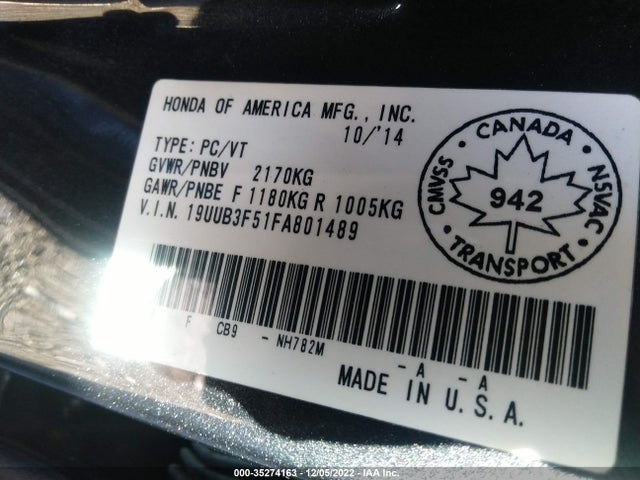 2015 Acura TLX, VIN: 19UUB3F51FA801489