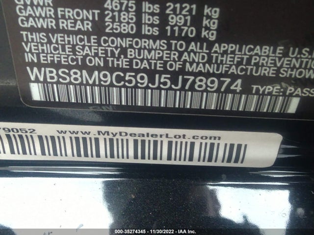 2018 BMW M3, VIN: WBS8M9C59J5J78974