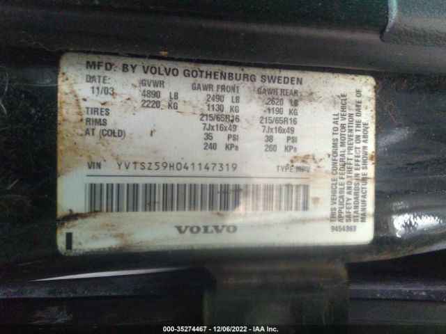 YV1SZ59H041147319 Volvo XC70