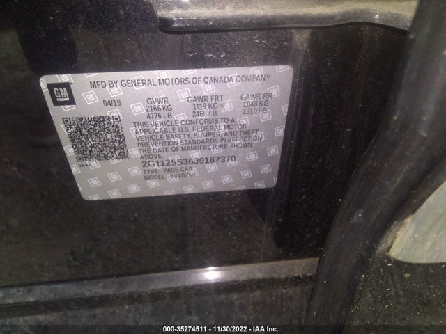 Chevrolet Impala Premier 2018 2G1125S36J9167370 Image 9