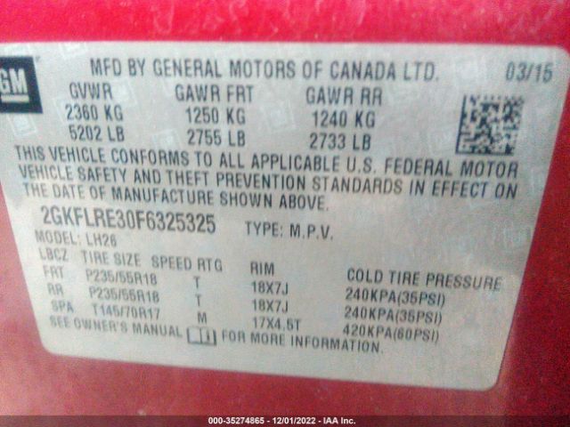 2GKFLRE30F6325325 GMC Terrain Sle