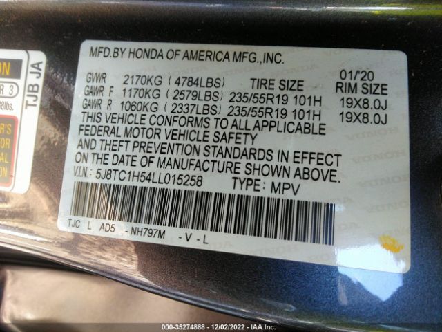 5J8TC1H54LL015258 Acura Rdx W/technology Pkg
