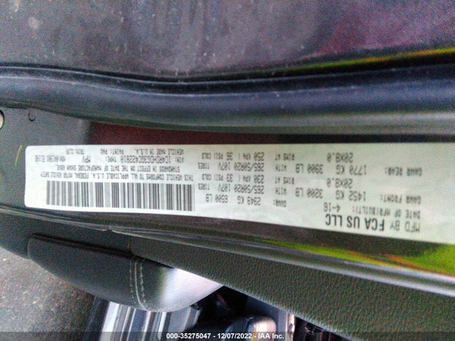 2016 Dodge Durango, VIN: 1C4RDHDG3GC422810