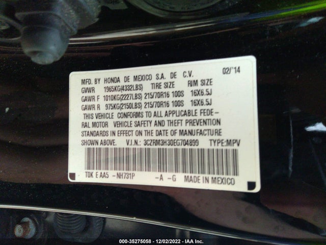 Honda CR-V LX 2014 3CZRM3H30EG704899 Image 14