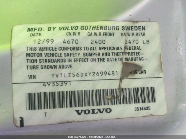 YV1LZ56DXY2699481 Volvo V70