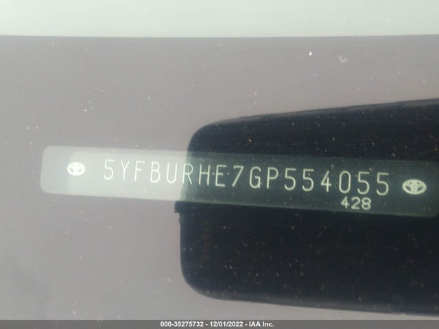 Aukcja sprzedaży 2016 Toyota Corolla L/le/s/s Plus/le Plus, vin: 5YFBURHE7GP554055, numer aukcji: 35275732
